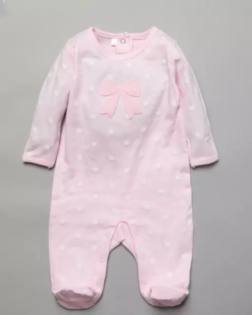 Baby Mädchen Schlafanzug Baby wachsen rosa Schleife spanischer Stil Baumwolle 3-6 Monate 6-9 m