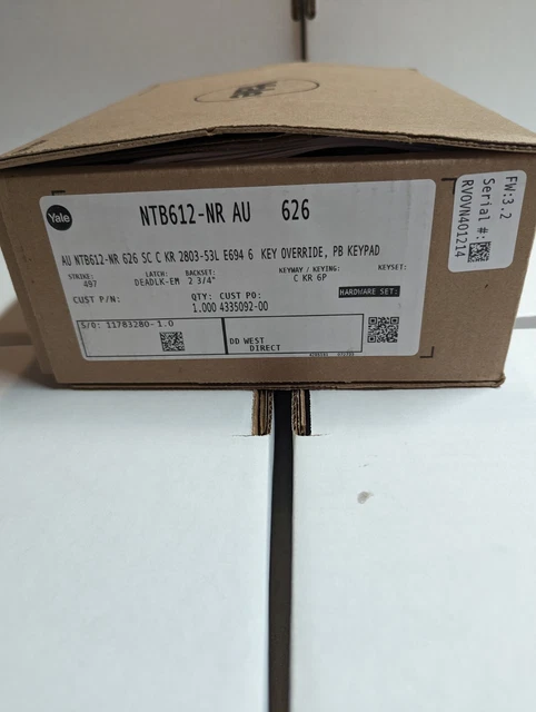 Yale Nextouch Keypad Pushbutton AU NTB612-NR-626