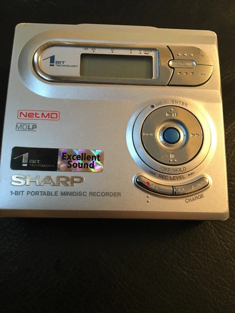 ポータブルプレーヤー SHARP 1-BIT PORTABLE MINIDISC RECORDER SHARP 1-Bit Portable MiniDisc Player Pink Silver USED Tested