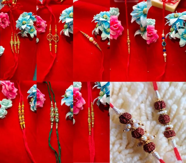 Rakhi Thread Bracelet Multicolour Bead Raksha Bandhan Rakhi Wrist Band UK STOCK