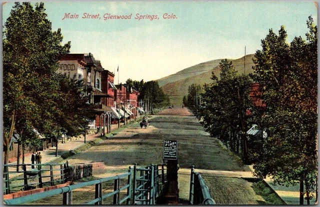 1910s Glenwood Springs, Colorado Postcard MAIN STREET Downtown Scene / Unused