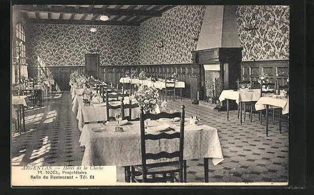 CPA Argentan, Hotel de la Cloche, Restaurant Room