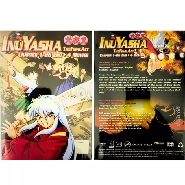 Inuyasha Série Completa em DVD + Final Act + 4 Filmes + Ova