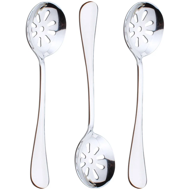 3 Pcs Slotted Bar Spoon Cooking Spoon Colander Coffee Accesories Mini