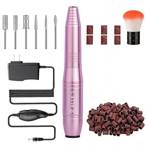 Taladro de uñas eléctrico 20000 RPM Kit electrónico de filmador de uñas Efile con brocas...