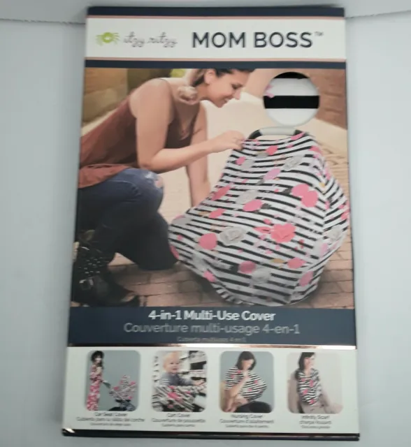 Itzy Ritzy Mom Boss Multi Use Nursing Cover ,Car Seat cover 4 In 1 Floral Stripe