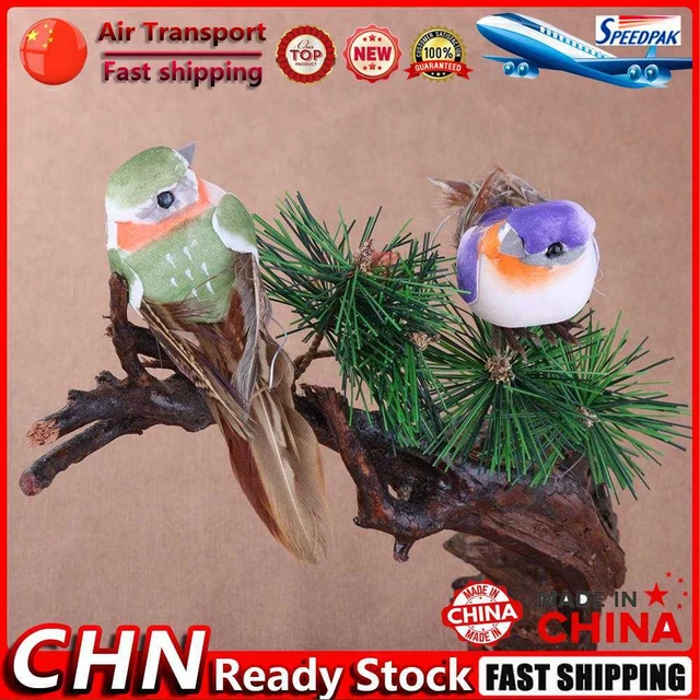 12pcs Fake Birds Collectible Foam Feather Birds Models for Home Garden Ornaments