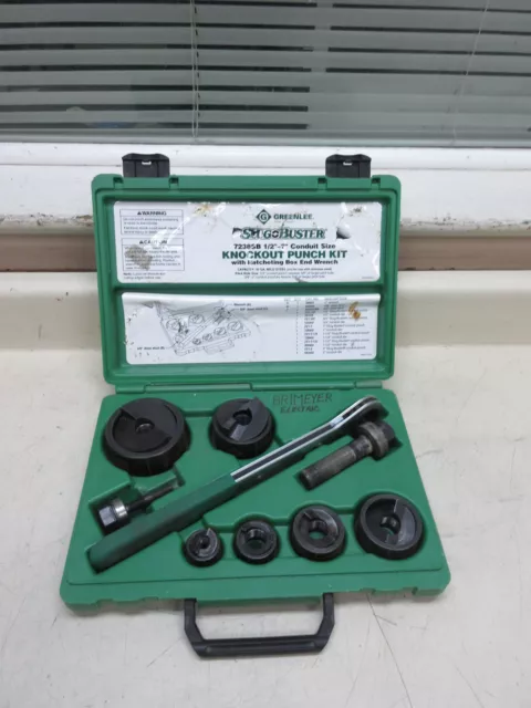 Greenlee 7238SB 1/2" - 2" Ratcheting Conduit Knockout Punch Set Used #1