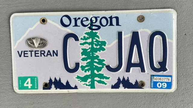 Oregon Veteran License Plate, Airborne Wings Added