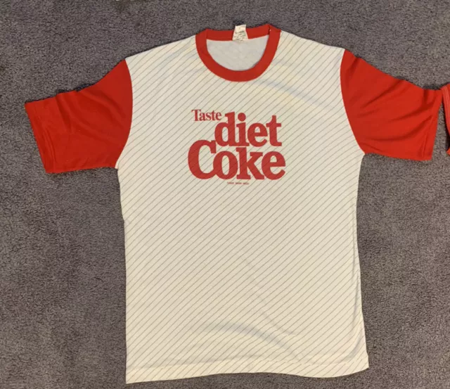 1970s 1980s Taste Diet Coke Coca Cola White T-Shirt Excellent Bladon Marketing