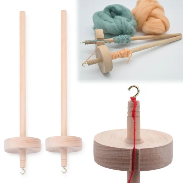 Beginners Sewing Accessories Handmade Solid Wooden Drop Spindle Whorl Yarn Spin