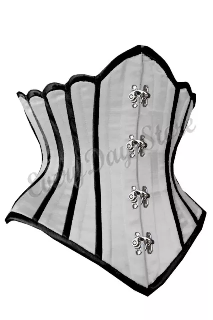 Heavy Duty Steel Boned Underbust Waist Trainer Shaper Tight Lacing Satin Corset