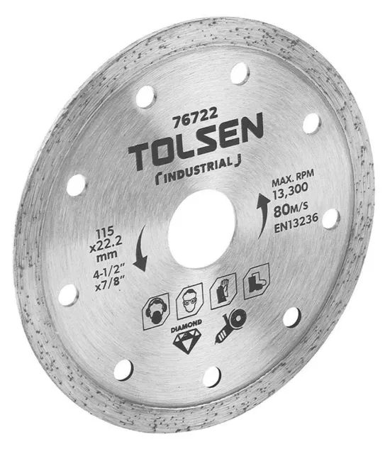 TOLSEN Diamond Tiles Cut Blade 115 x 22.2mm Free Postage