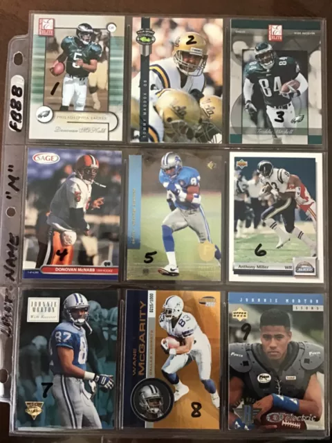 FOOTBALl CARDS MISC PLAYER LAST NAMES START WITH  “M”   99 Cents Each comb ship