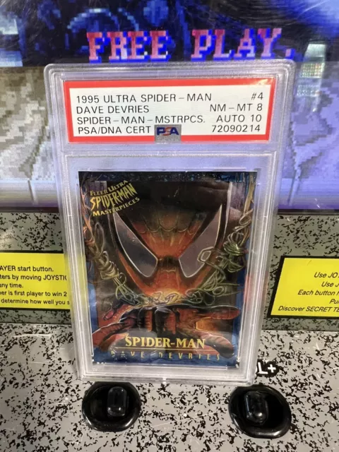 1995 Ultra Spider-Man Spiderman Masterpieces PSA 8 NM-MT Auto 10 Dave DeVries