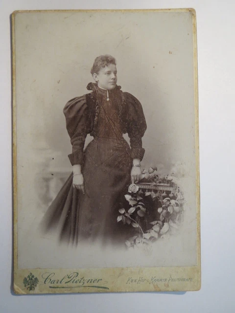Aussig a. d. Elbe - stehende Frau im Kleid - Portrait / KAB