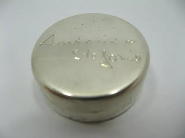 Pillendose - Graviert "Antoni + Stefanie" - 800 er - Silber - ca. 14,8 Gramm (1)