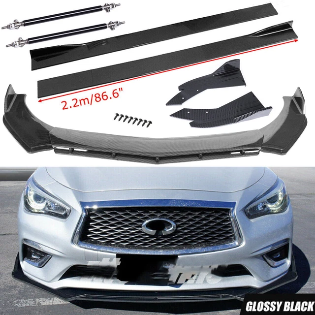 Carbon Fiber Front Bumper Lip Side Skirt Strut Rods For Infiniti G35 G37 Q50 Q60