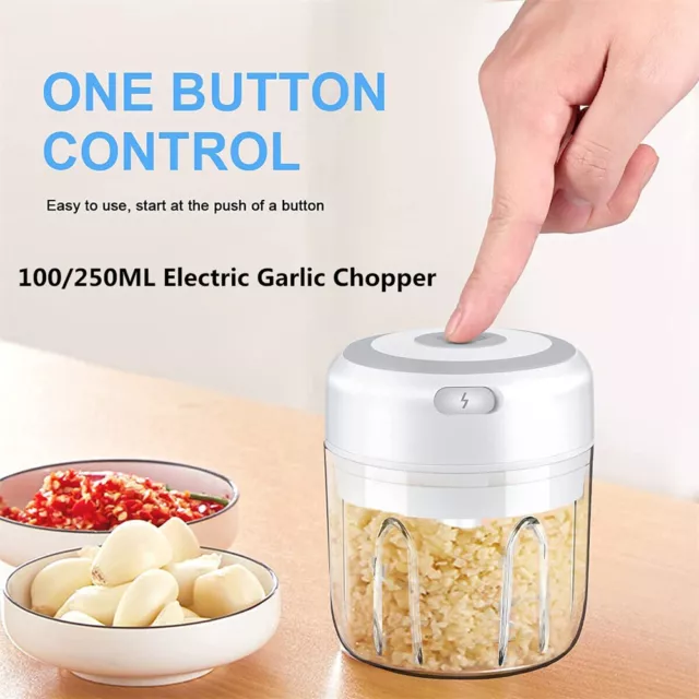 Mini Electric Garlic Chopper Vegetable Food Slicer Grinder Blender Crusher 2