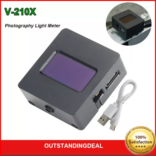 V-210X Photography Light Meter Hot & Cold Shoe Fix Aluminum Alloy Shell Black
