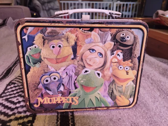 Jim Henson's Muppets Kermit The Frog Miss Piggy Metal Lunch Box 1979