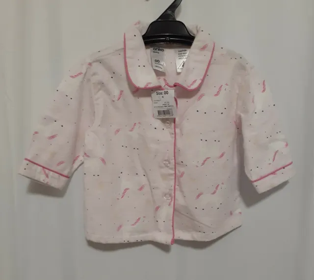Baby Girls Sleepwear Size 00 3-6 Months Anko Baby PInk Unicorn Print Flannelette