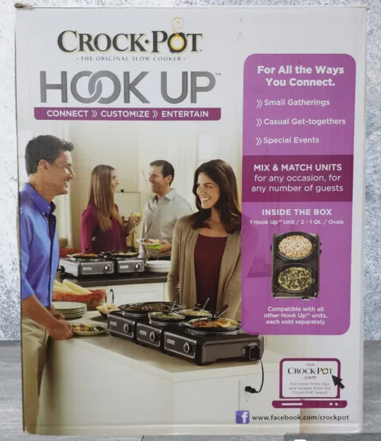 Crock-Pot Hook Up Double 1-qt Connectable Entertaining System NIB SCCPMD1-CH