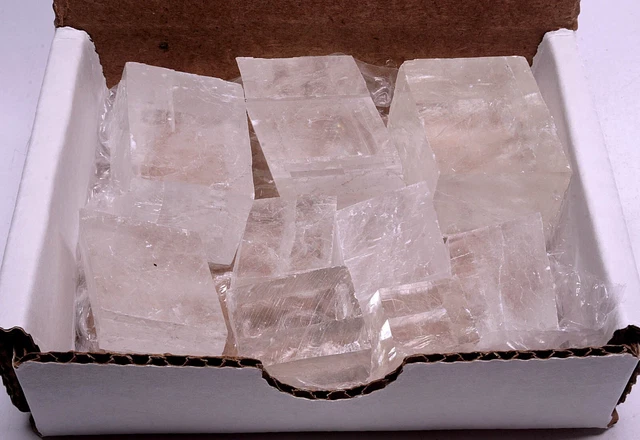 White Optical Calcite 1/2 Lb Collection Rough Natural Clear Crystals Specimens