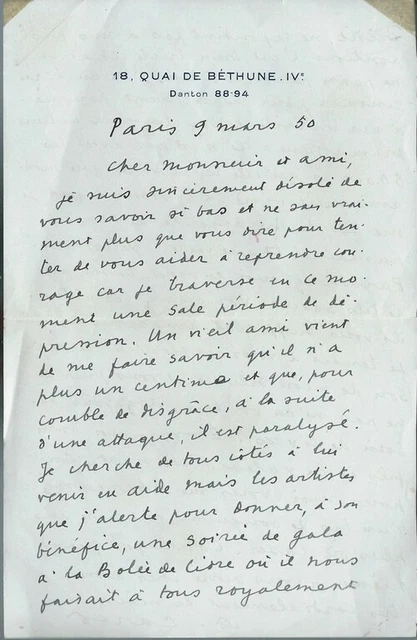 Francis Carco - Ecrivain - Lettre autographe signée - 1919