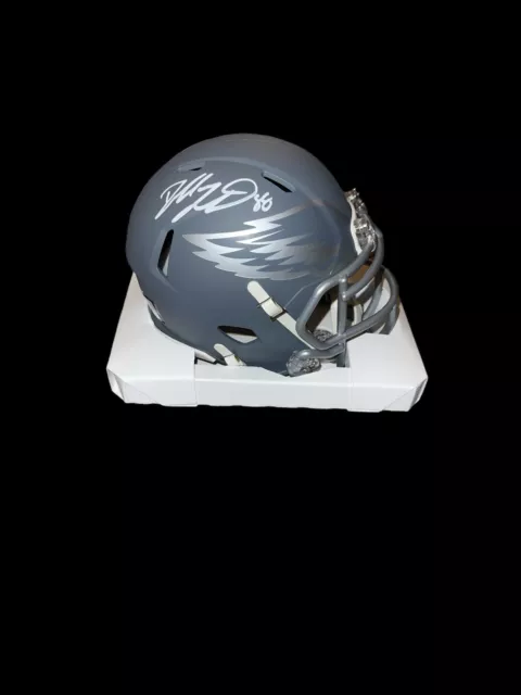 DALLAS GOEDERT Signed PHILADELPHIA EAGLES Slate MINI Helmet Tight End Fanatics