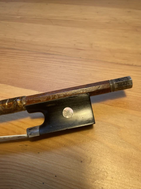 Fine Old Violin Bow , Silver Mounted