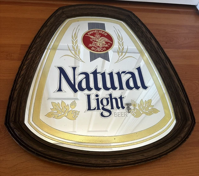 Natural Light Vintage Beer Mirror Sign Anheuser Busch Budweiser