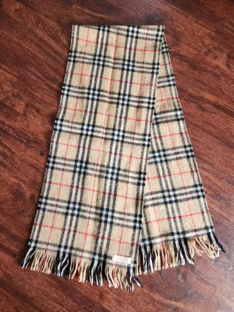 Vintage Burberrys Of London Scarf 100% Wool Made In Scotland Used