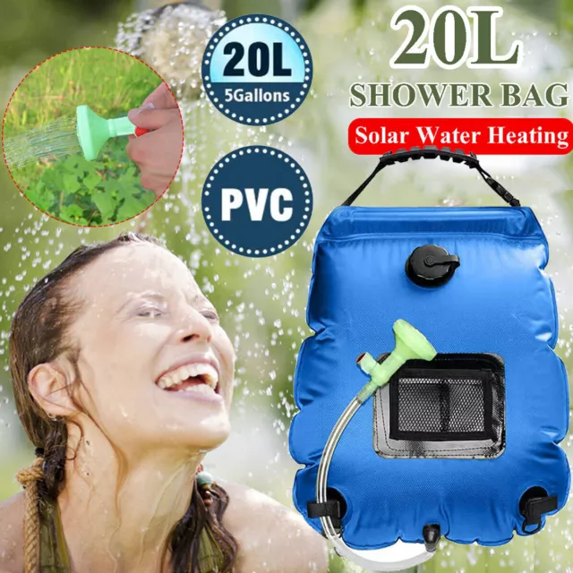 20L Solar Shower Bag Outdoor Camping Solar Heating Shower Hiking Water Bag Kit