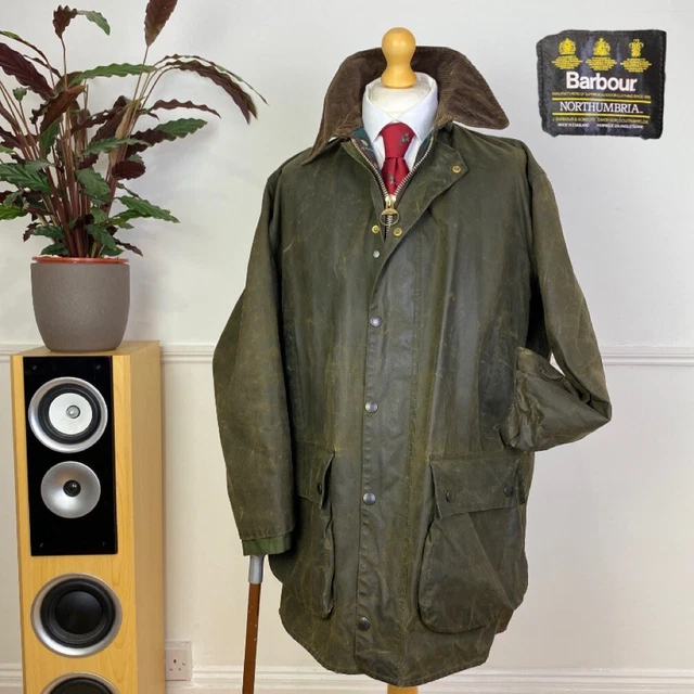BARBOUR A400 NORTHUMBRIA Wax Jacket C38 97cm Small Medium Green 
