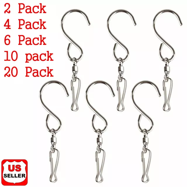 SWIVEL HOOKS CLIPS Hanger for Hanging Wind Chimes Crystal Twisters