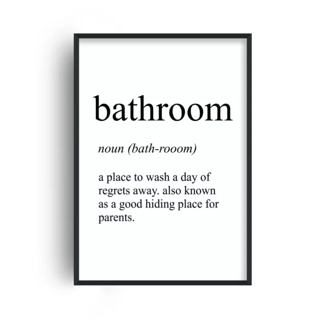 Bathroom Definition Meaning Quote | Funny Word Wall Art Typography Poster Print