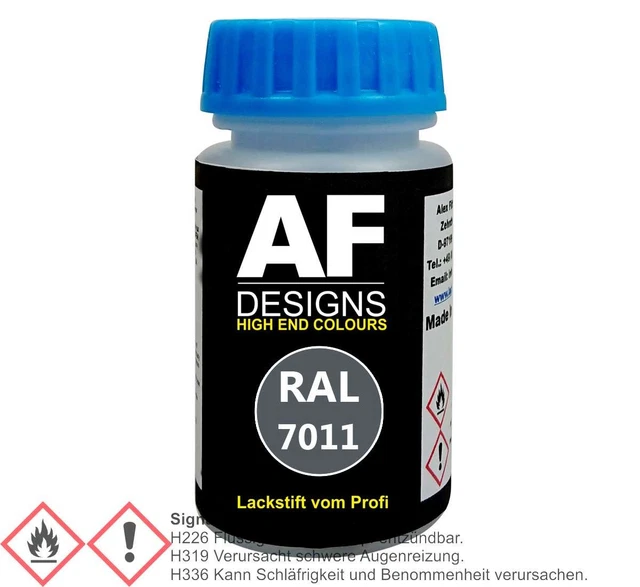 TRISTARcolor Lackstift RAL 7011 Eisengrau Seidenmatt – 50 Ml, Schnell Trocknend, Für Metall, Kunststoff, Holz & Mehr