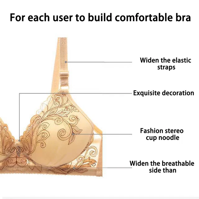 Reggiseno Donna Cinghie Regolabili Correzione 3/4 Coppe Imbottito Donna Brassoio Traspirante