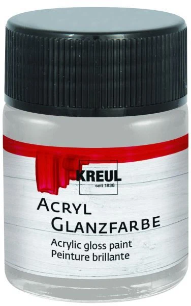 Kreul Acryl Glanzfarbe silber 50 ml  Verzierfarbe