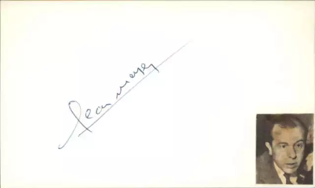 Jean Meyer D.2003 French Actor Signed 3" x 5" Index Card