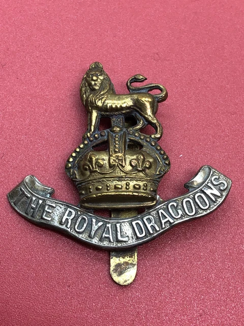 ORIGINAL WW2 BRITISH Army Kings Crown Cap Badge - The Royal Dragoons ...