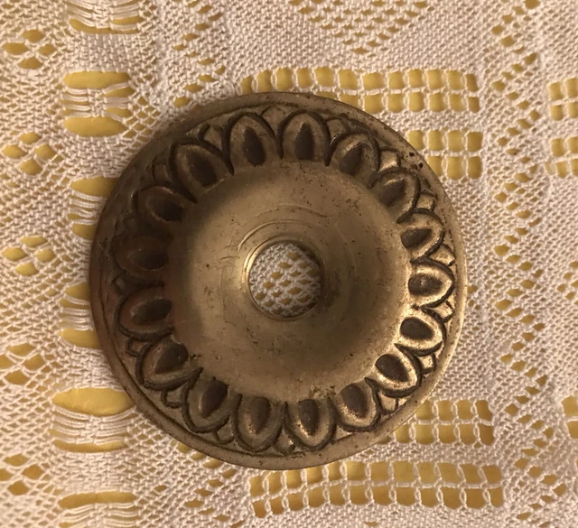 French Antique Brass Door Knob Surround Plate Cover Round Gilded Gold 2 ¼” Knob