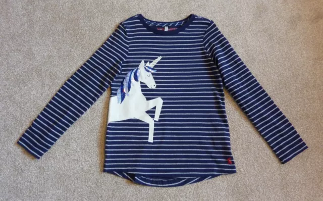 JOULES Girls 7-8 yrs unicorn long sleeved t shirt top