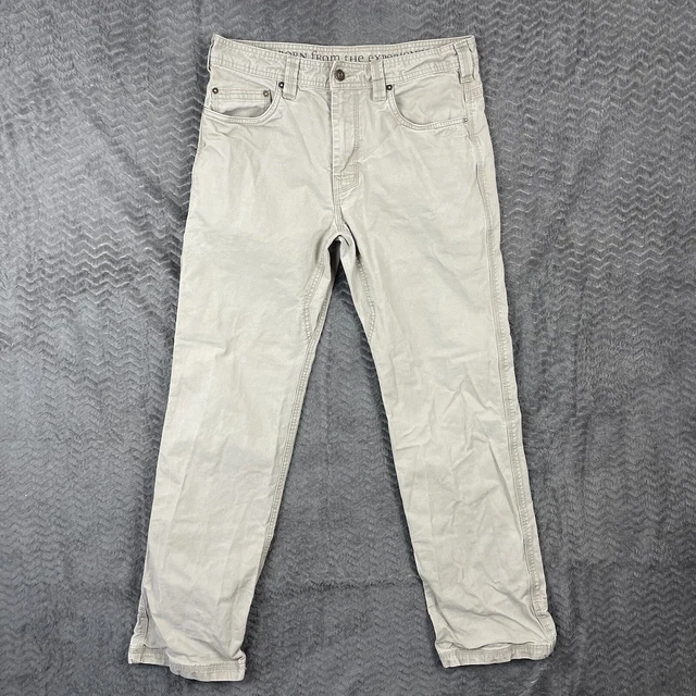 Prana Breathe Mens Pants Size 33x32 Outdoor Hiking Camp Beige Cargo Straight EUC
