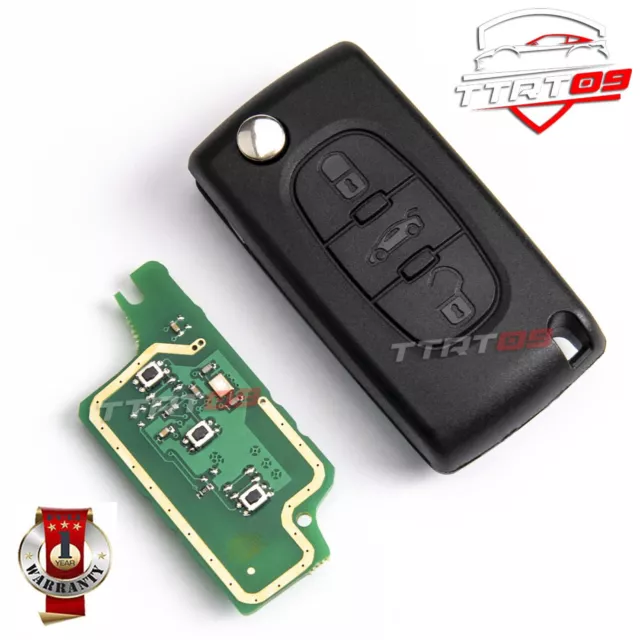 SCHLÜSSEL FERNBEDIENUNG FÜR CITROEN C2 C3 C4 C5 BERLINGO JUMPER 433MHz CHIP 46