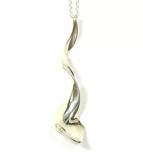 Tiffany & Co. Sterling Silver Frank Gehry Spiral Orchid Pendant Necklace 16"