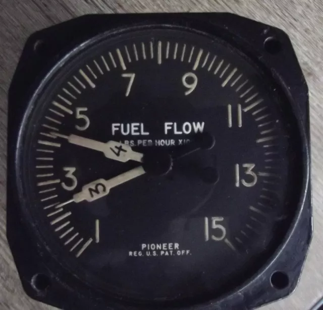 WW2 USAAF Aircraft Fuel Flow Indicator 1940's by Pioneer Aviation instruments