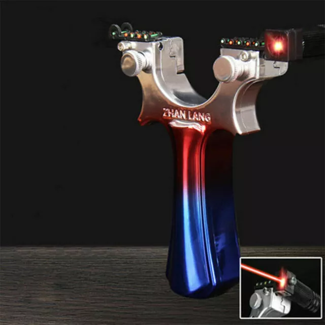 Laser Slingbow Archery Slingshot Hunting Catapult Flat Rubber Band Shooting Bow