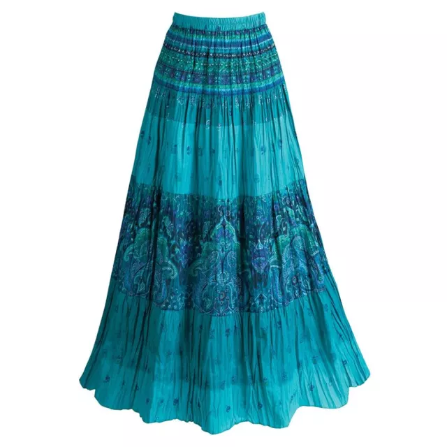 Womens Peasant Skirt Boho Skirts For Women Long Tiered Skirt by CATALOG CLASSICS